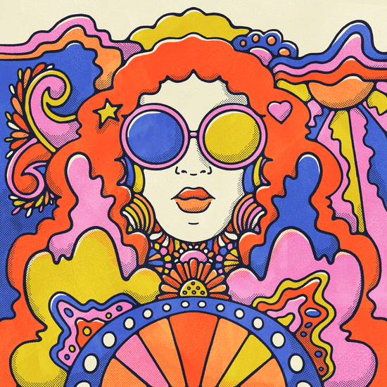 'Femme flashback' portrait art for boochcraft limited edition Kombucha cans.