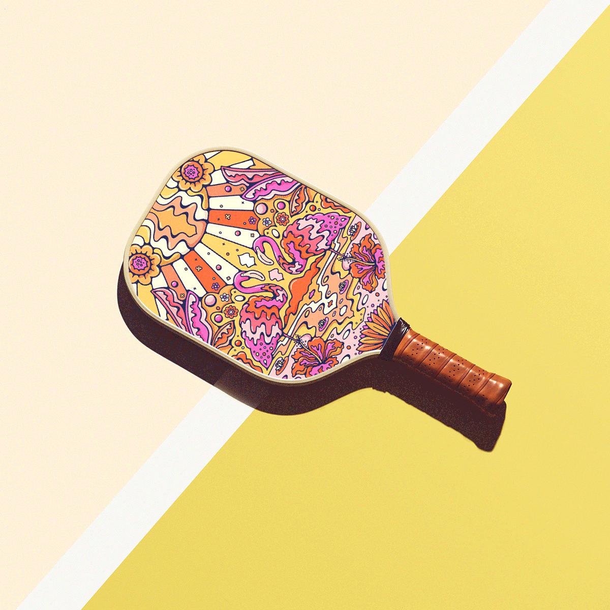 Animated Let Live Pickleball paddle illustrations