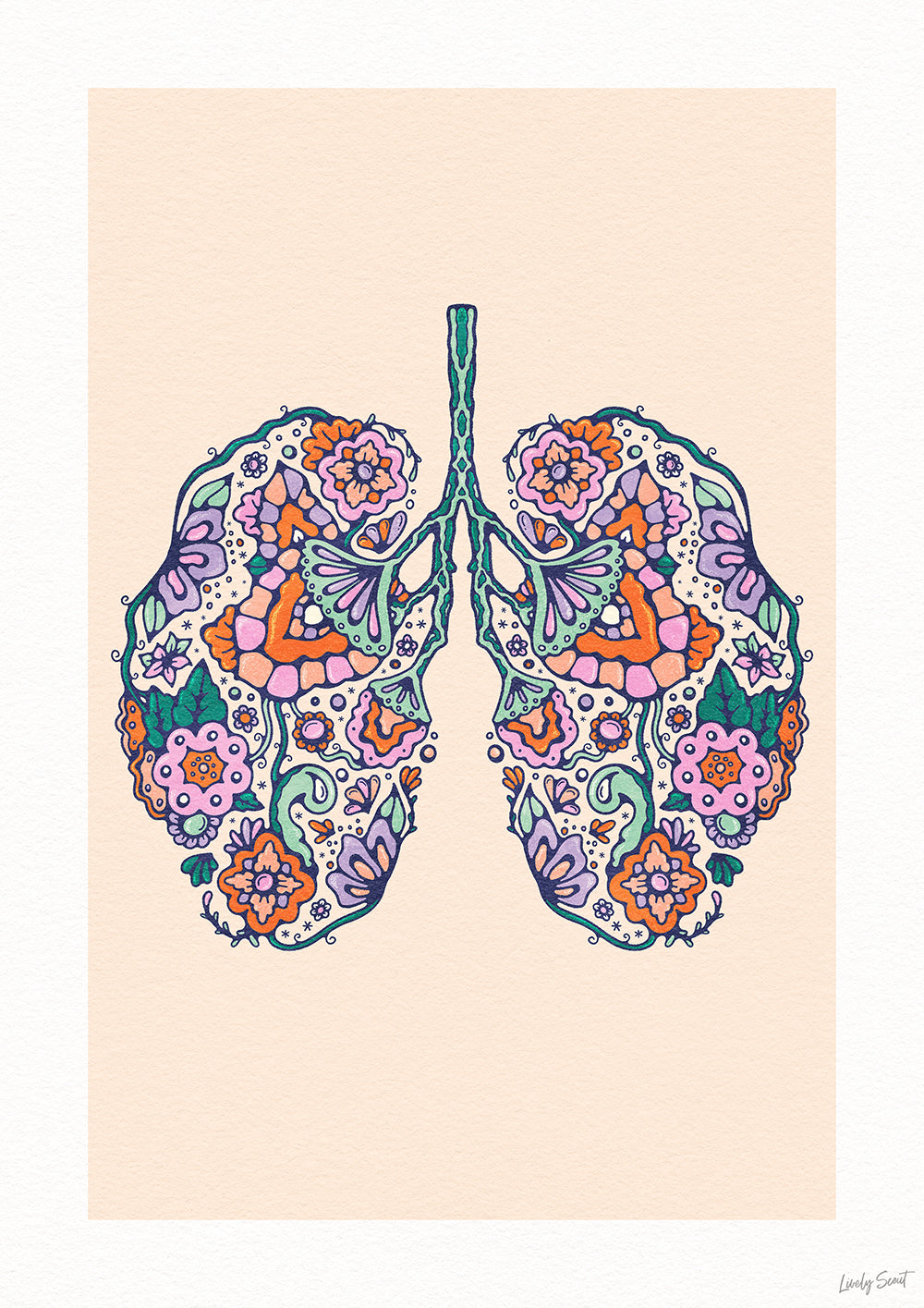 nature inspired boho lungs wall art